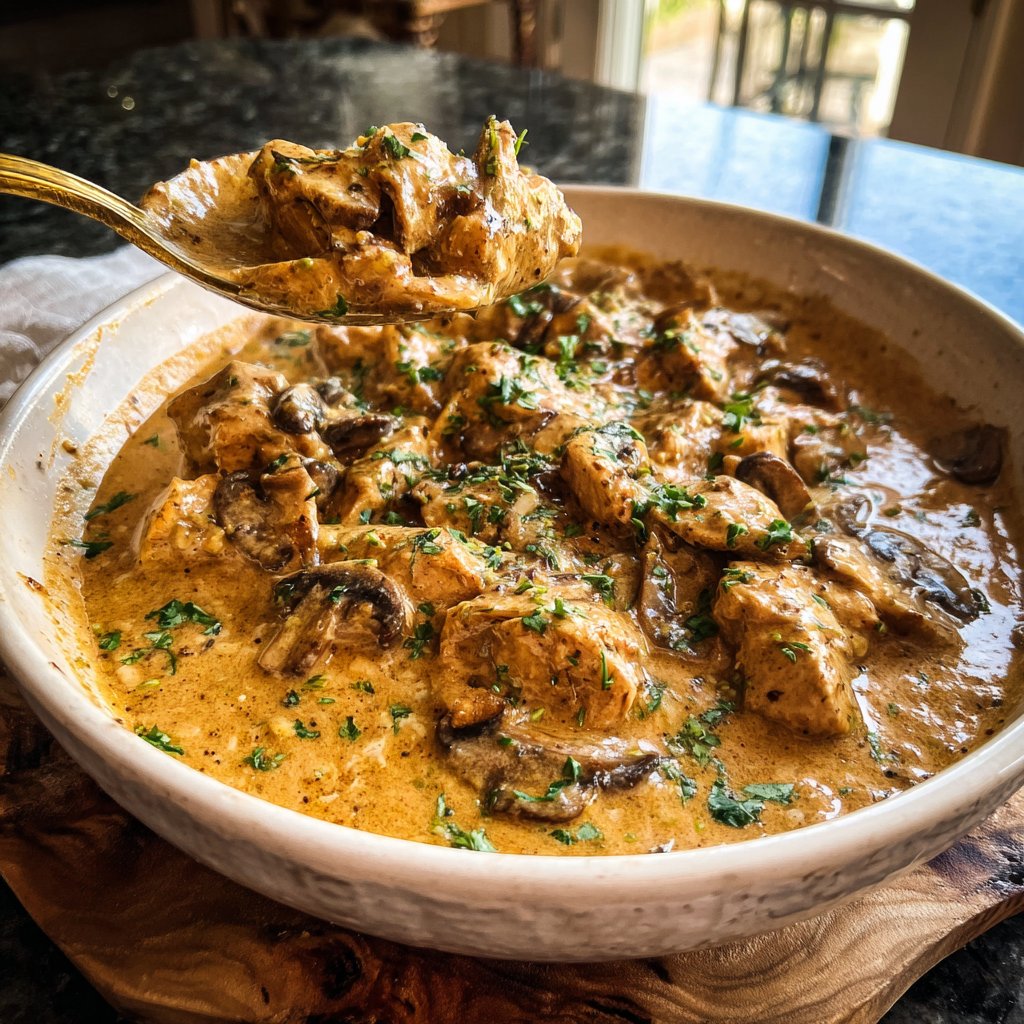 Creamy Turkey Mushroom Stroganoff