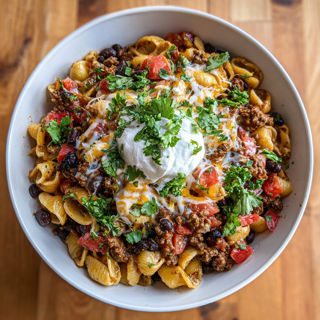 Savory Taco Pasta Bowl