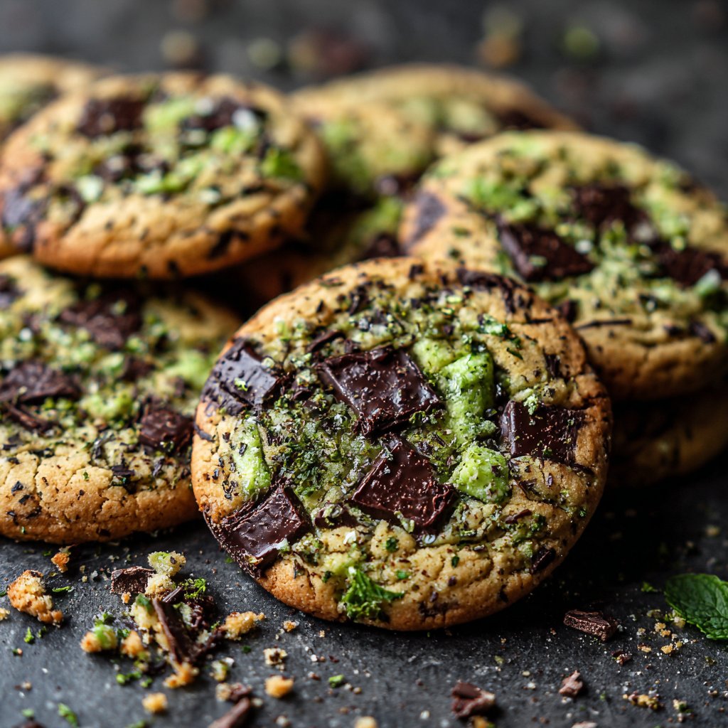 Chocolate Mint Spring Cookies