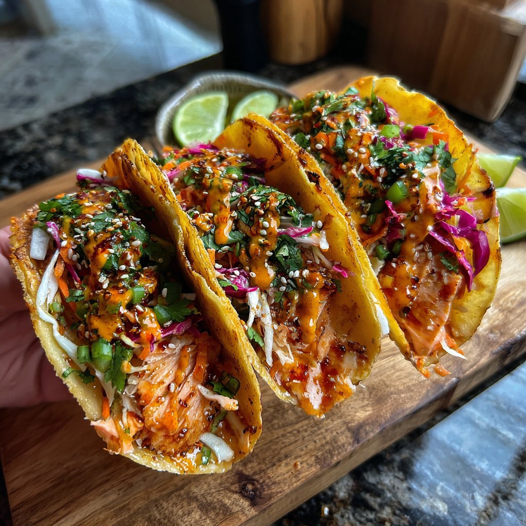 Simple Korean-Style Salmon Tacos
