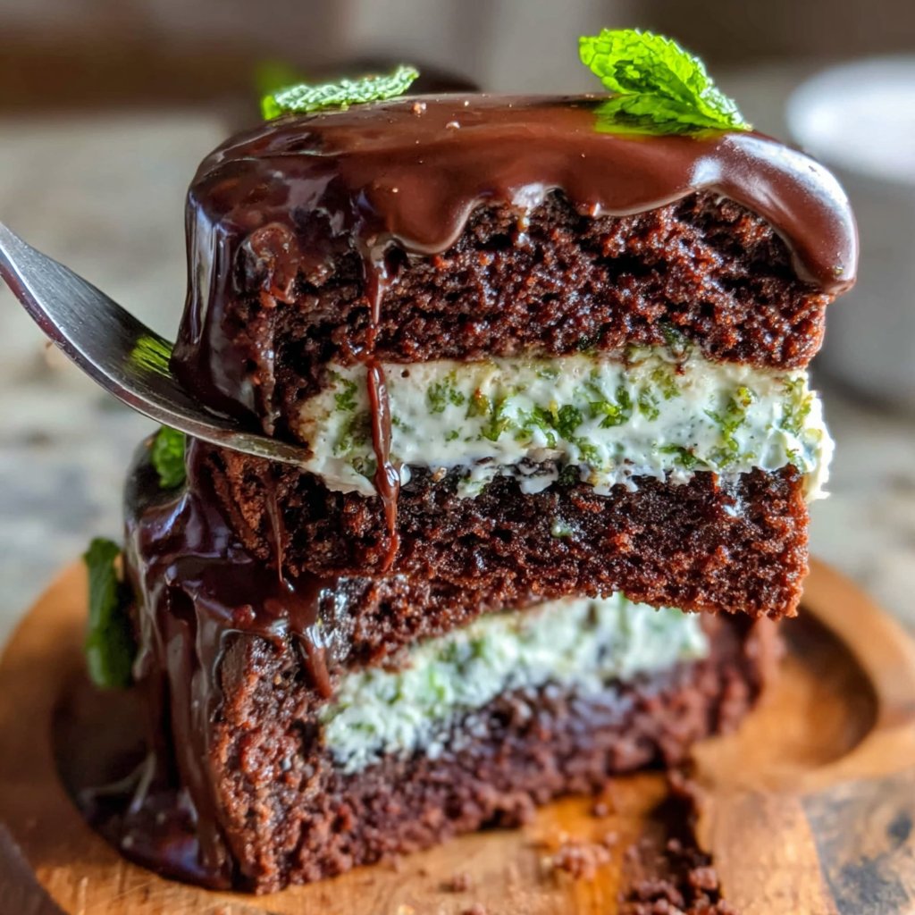 Mint Chocolate Brownie Layer Cake