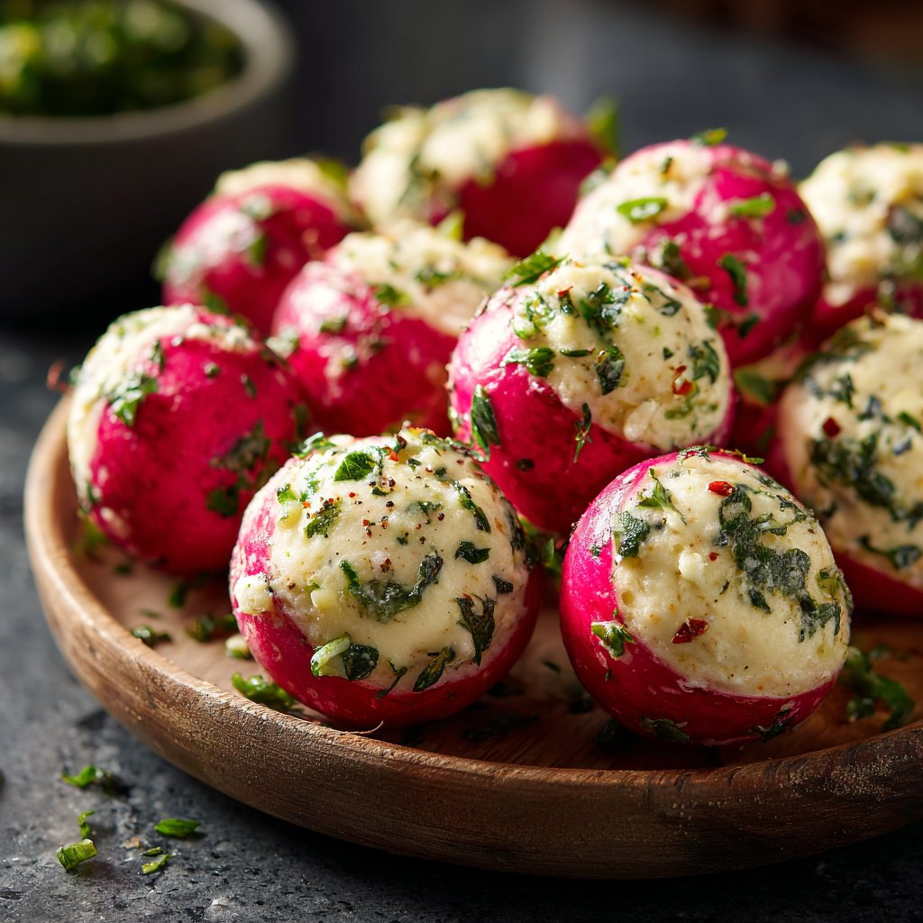 Herbed Cream Cheese Stuffed Radishes